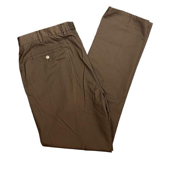 Peter Millar Pants Mens 42 Raleigh Performance In Espresso Brown Straight Leg - Picture 2 of 10